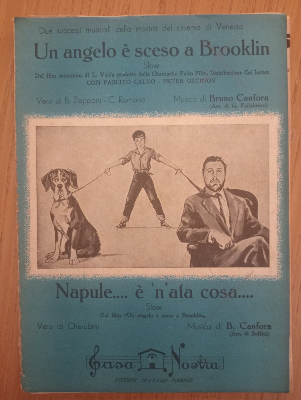 Spartito BRUNO CANFORA - UN ANGELO SCESO A BROOKLYN Sheet music ITA 1957 OST
