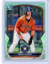 * DREW GILBERT * 2023 BOWMAN CHROME LUNAR GREEN REFRACTOR PROSPECTS RC # 16