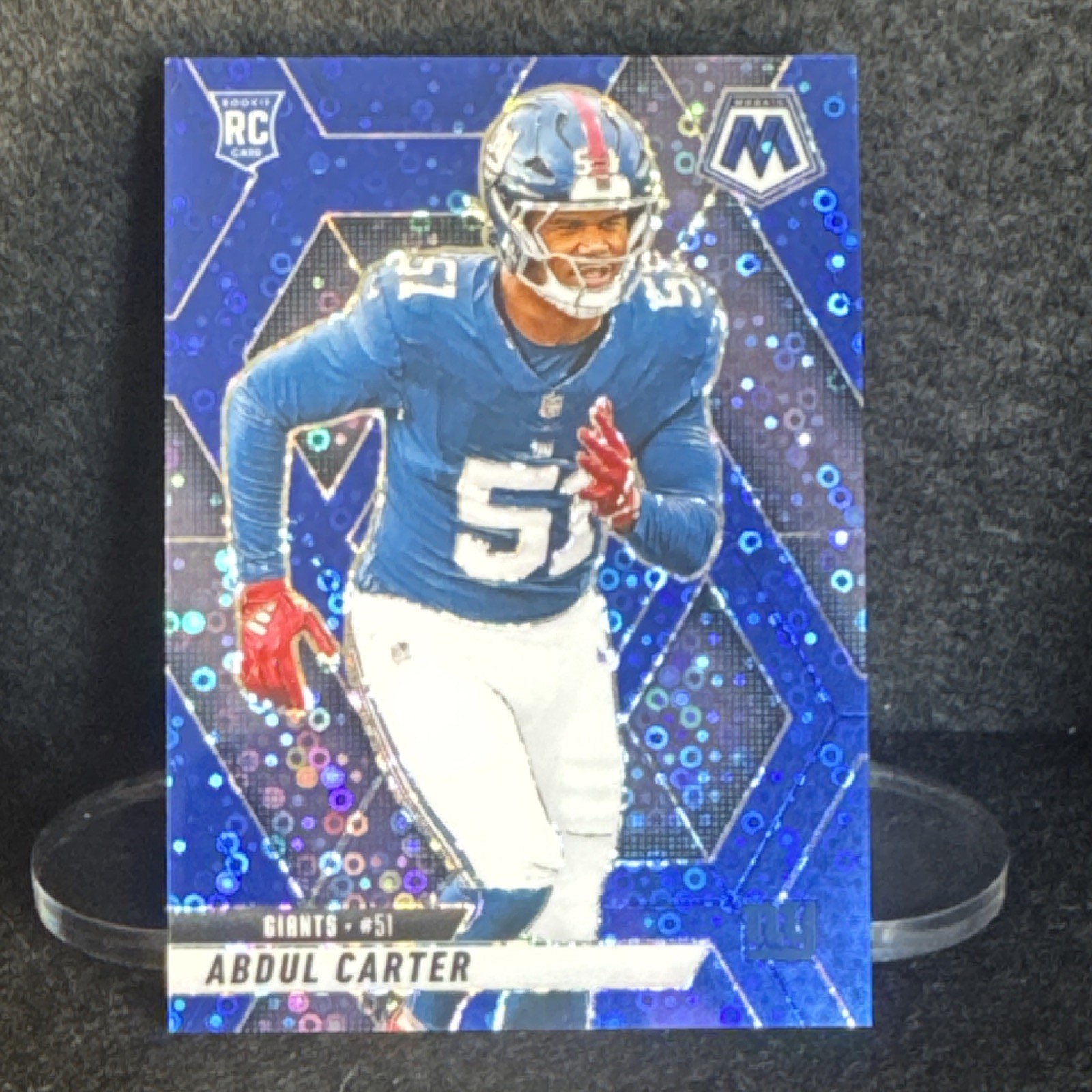 Panini 2025 Mosaic Blue Mosaic Prizm Disco Rookie Abdul Carter #317 /99 Giants