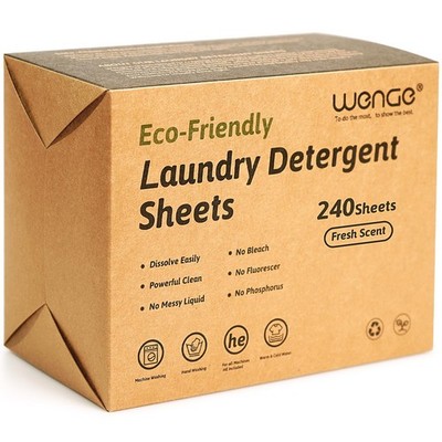 240 Count Laundry Detergent Sheets Eco-Friendly Hypoallergenic Fresh Linen Scent