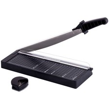 TIANSE 12 Inch Paper Cutter Guillotine, Black, 8-10 Sheet Capacity, Heavy Duty