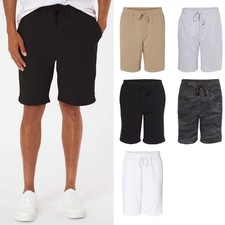 Men's Midweight Fleece Shorts, 9" Inseam with Side Pockets Cotton Blend IND20SRT