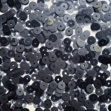 6mm Flat Sequins Smoke Gray Transparent Glossy Matte Duo Reversible Made in USA