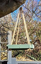 HANDMADE WOODEN HANGING BIRD TABLE  Approx 26cm X 26cm Various Colours Available
