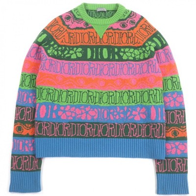 Christian Dior 033M622AT167 Men's Sweater Shawn Stussy Wool Multicolor S Italy