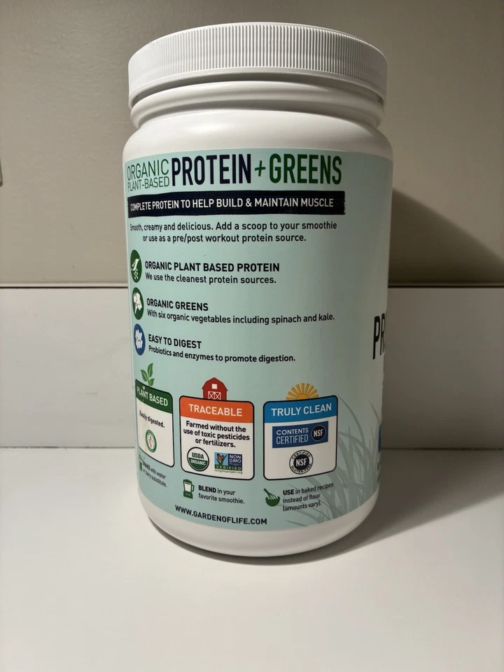 Mezcla de batido a base de plantas verdes veganas orgánicas Garden of Life - chocolate - 19,4 oz Foto 2 de 4