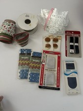 Mixed Lot of Vintage Sewing Craft Supplies - Trimmings, Fasteners, Glitter