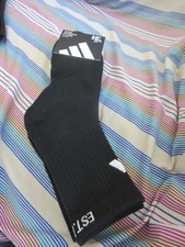 NWT Adidas Climacool 3 Pack High Quarter Socks Black Shoe 6-12