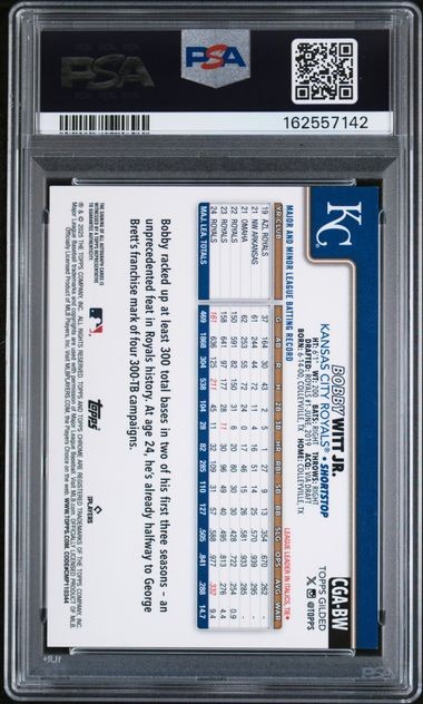 🔥2025 Topps Gilded Bobby Witt Jr Blue Gold Auto /50 PSA 9 Royals #CGA-BW🔥 view 2