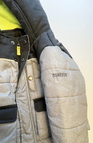 OshKosh B'Gosh Toddler Hooded Black/Gray Winter Puff Jacket Size 18M - Picture 9 of 9