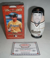 NIB Houston Astros Baseball Lance Berkman Authentic Wood Nesting Dolls w/ COA