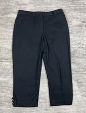 Counterparts Pants Womens 14 Black Ankle Cotton Blend Casual