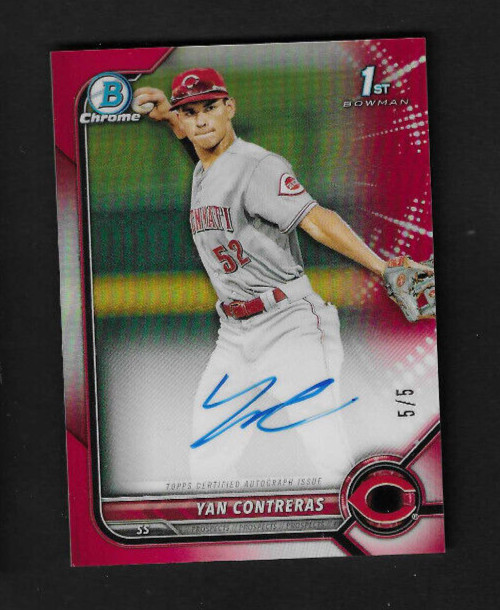 2022 Bowman Chrome Yan Contreras Red Refractor Auto 5/5 1st Bowman #CPA-TC