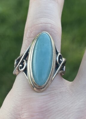 T- Carolyn Pollack Sterling Silver Turquoise Ring Sz 9