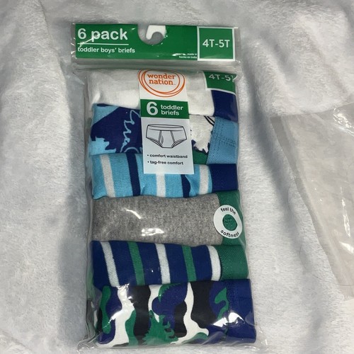 Wonder Nation 4T-5T Toddler Boys 6 Pack Briefs Underwear BRAND NEW SEALED - Picture 2 of 21