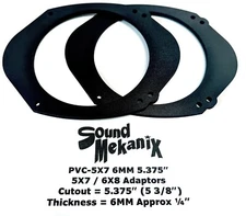 5x7" Sound Mekanix Universal PVC-5x7 6MM 5.375", 5x7/ 6x8 to 6.5" Adaptor 1 Pair