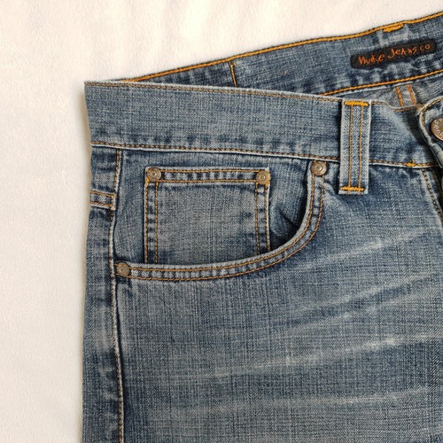 Nudie Jeans Sueltos Frank Talla W32 L34 Usado Azul Denim 100% Algodón Botón M... - Imagen 6 de 20