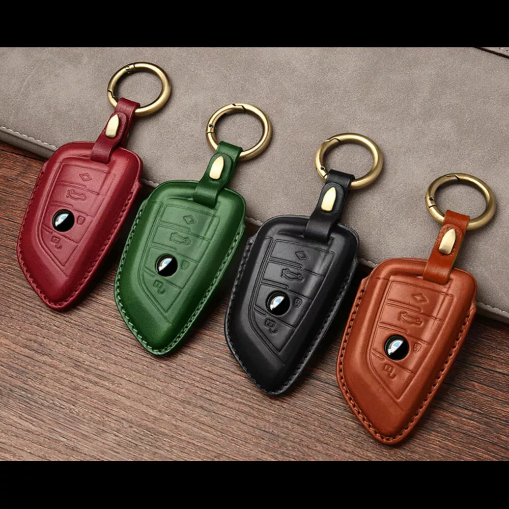 Ostentoso Comedia de enredo presumir Handmade Genuine Leather Craft Car Key Fob Case Cover Fore BMW Keychains  bag | eBay