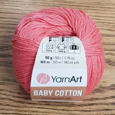 Baby Cotton knitting Yarn 4ply 50g, 50% Cotton 50% Acrylic, Yarnart Baby Cotton