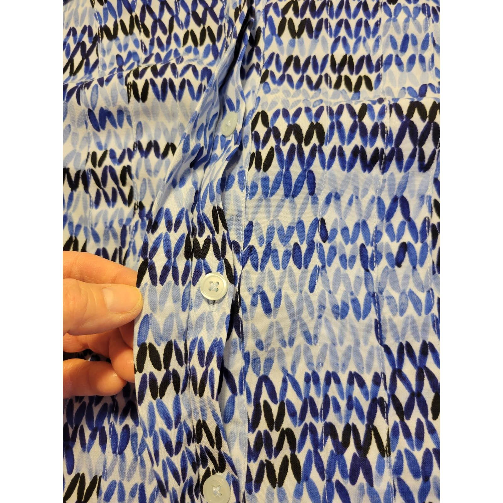 Dana Buchman Patterned Pleated Button Blouse Top … - image 8