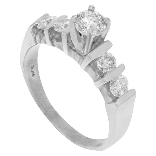 Diamond Accented Womens Engagement Ring 14K White Gold 0.86Cttw Size 6.75 - Picture 2 of 4