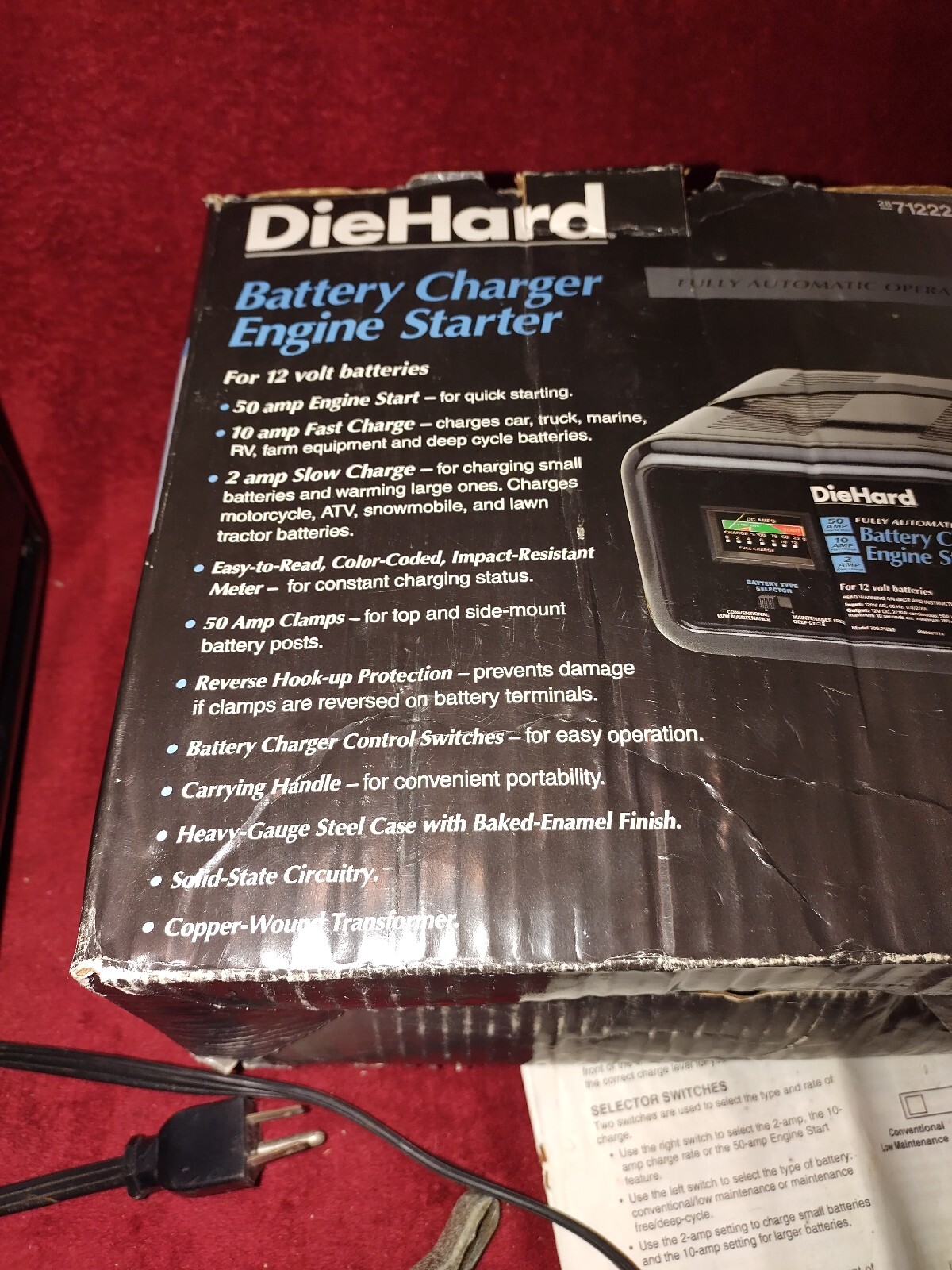 Diehard 28.71222, 12V Automatic Battery Charger & Engine Starter w/Box