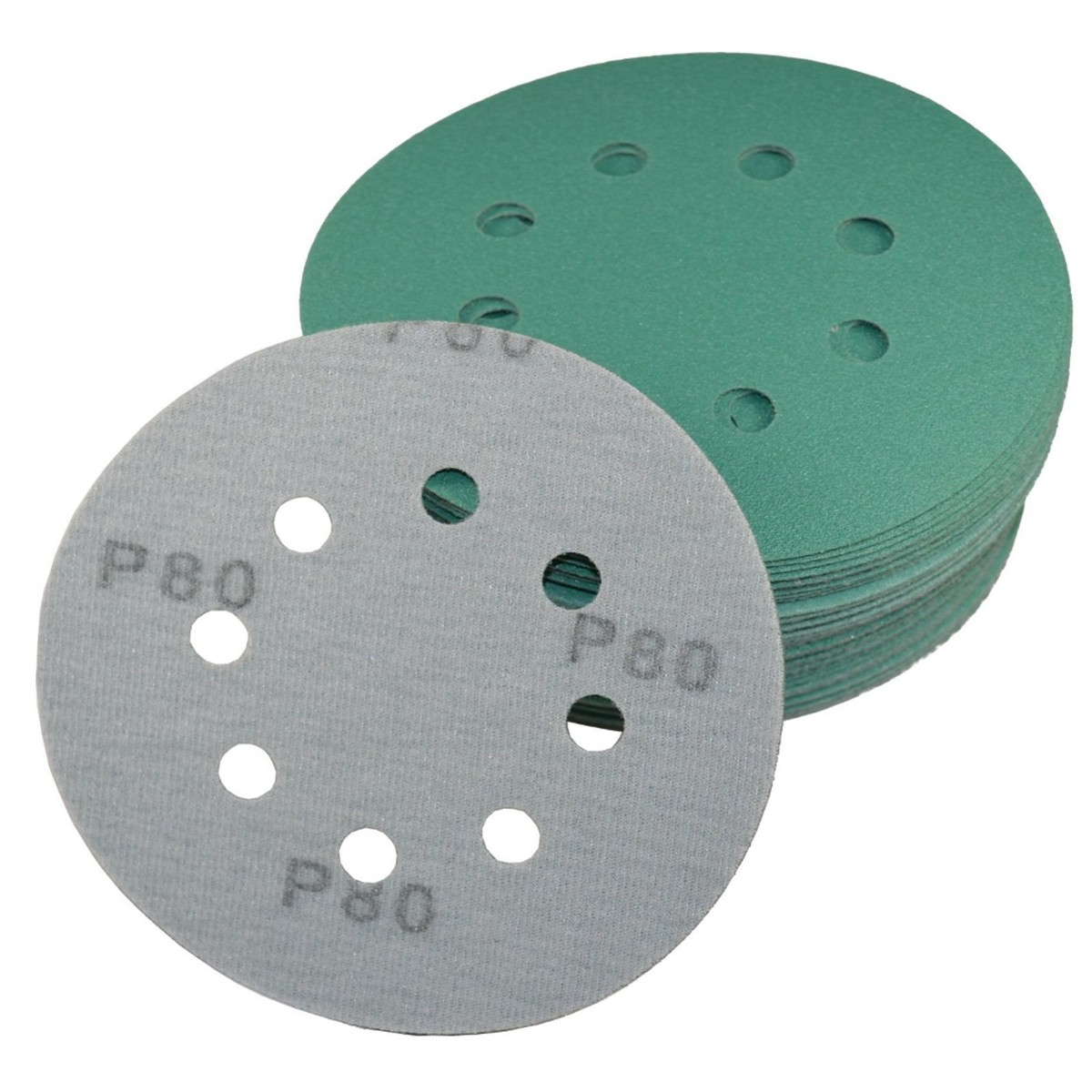 PORTER-CABLE 5-Inch 80 Grit Sanding Discs - 15 Pack, No-Hole Adhesive Backing
