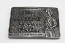National Rifle Association 1985 NRA Defender Of Firearms Belt Buckle ILA Vintage