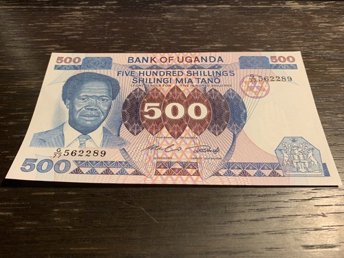 BANCONOTA BANCA DELL'UGANDA - 500 SCELLINI - SPEDIZIONE GRATUITA  - Foto 1 di 2