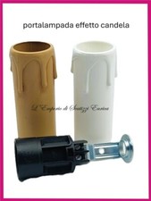 Portalampada finta candela E14 portalampade per lampadari bianco avorio anticato
