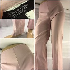 Karen Kane Pants Sz 8 Pink Rayon Poly Spandex Flat Front Side Zip USA YGI 43tt