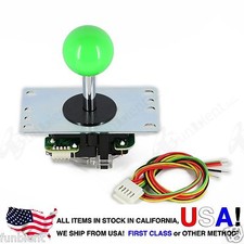 Sanwa Original Japan Arcade Joystick JLF-TP-8YT with Green Ball Top stick mod