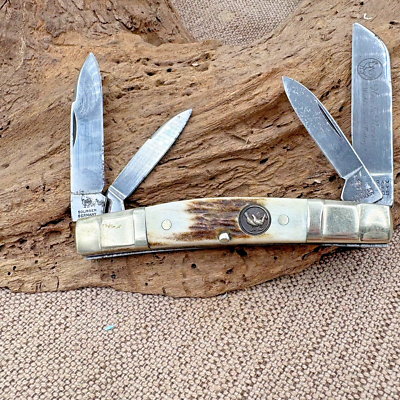 HEN & ROOSTER 324C-DS CONGRESS Pocket Knife Stag Bertram Cutlery