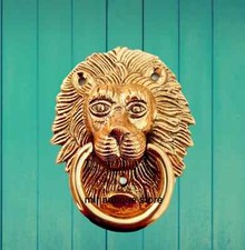 Vintage Door Knocker Nautical Ball Ring Brass Loin Door Knocker Home Decor Gift