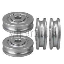Bearing Steel Round Guide Pulley Wheel Rail Roller Load 167KG for Pack of 4