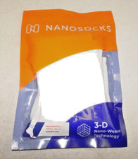 Nanosocks White Size 2 Medium Compression Socks 3-D Nano-Weave Technology