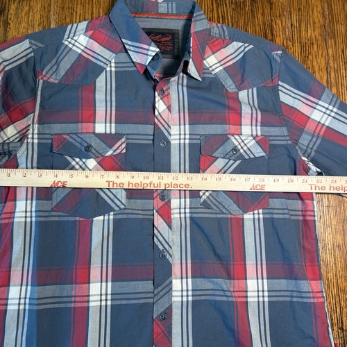 Crocodile Brand Men’s Long Sleeve Button down Shirt Plaid XXL 2XL Workwear - Picture 11 of 17