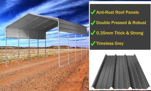 Single 3.3x6M STEEL Carport Shade Sheds Portable Shelter Backyard Pergola Garage - Picture 7 of 11