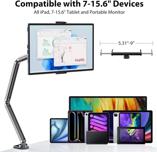 Tablet Stand Holder Mount Rotating For Microsoft Surface Pro Go X 1 2 3 4 5 6 7 - Picture 3 of 9