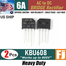 2x KBU608 Bridge Rectifier | KBU608 Bridge Rectifier 800V 6A | US Ship