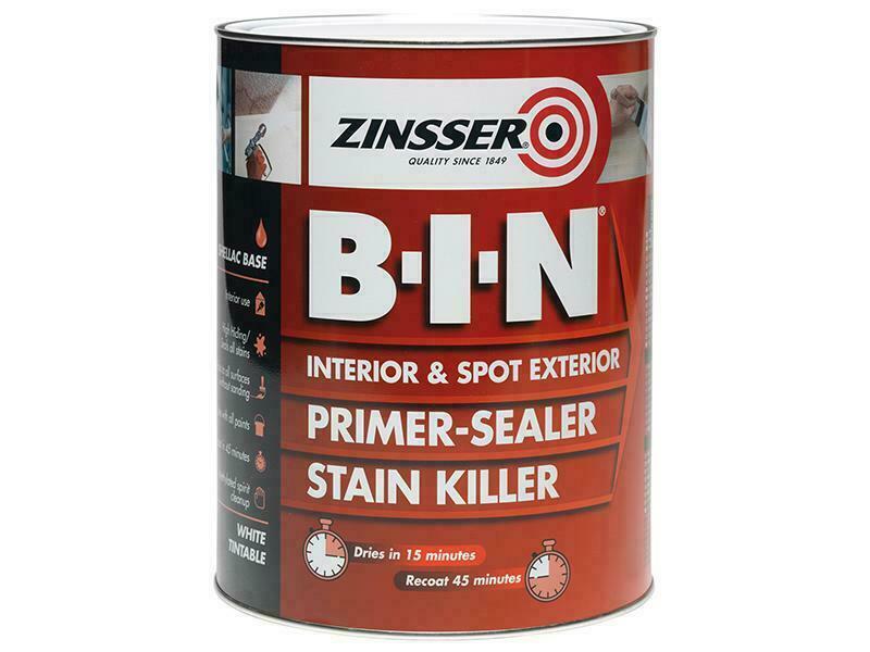 Zinsser B.I.N Primer & Sealer Stain Killer Paint 1 Litre ZINBIN1L