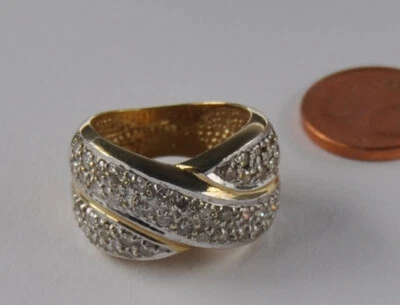 Bandring Band Ring überkreuz 1.00 Carat Diamant Brillant 585 Gold massiv - Bild 1 von 4