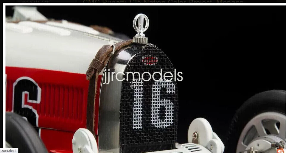 CMC Bugatti Type 35 #16 Red and white 1:18 Truck Model - Image 2 of 3