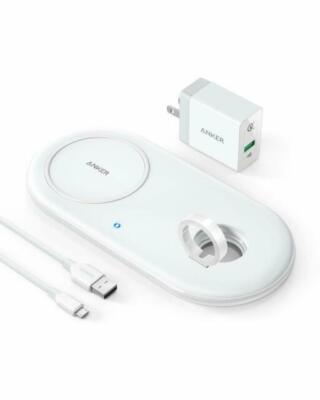 Anker PowerWave+ Charging Mat with Watch Holder - White