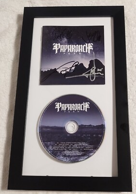 PAPA ROACH SIGNED FEAR CD FRAMED JACOBY SHADDIX LP PROOF COA EGO TRIP
