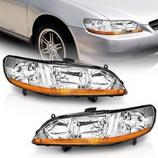 Weelmoto Pair Headlights For 1998-2002 Honda Accord Amber Corner Headlamps Weelmoto Pair Headlights For 1998-2002 Honda Accord Amber Corner Headlamps