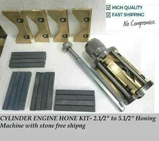 CYLINDER ENGINE HONE KIT- 2-1/2" to 5-1/2" Honing Machine + 4 Grit Stones Combo@