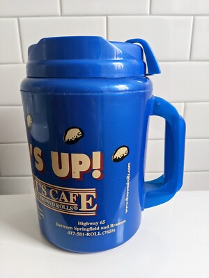 VTG 90s Head's Up Lambert's Cafe Home Of Thrower Rolls 64oz Travel