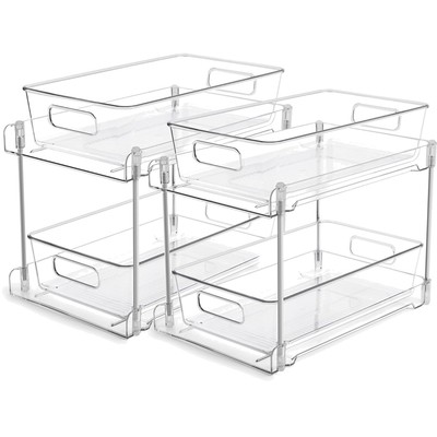 Küchen Organizer, Bad Organizer, Küchenregal, Spülschrank, Kunststoff, 2 Stück
