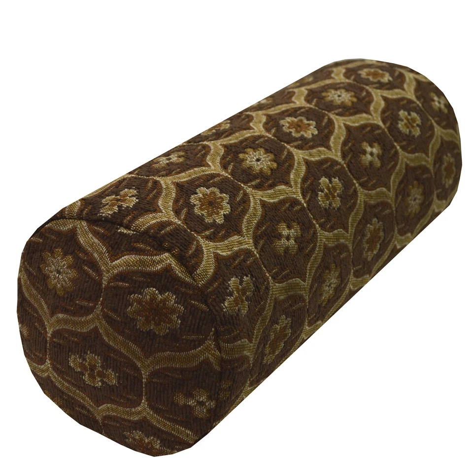 We61 -Dk Brown Gold Eye Flora Damask Bolster Case/Pillow/Sofa Seat Cushion Cover - Image 3 of 4